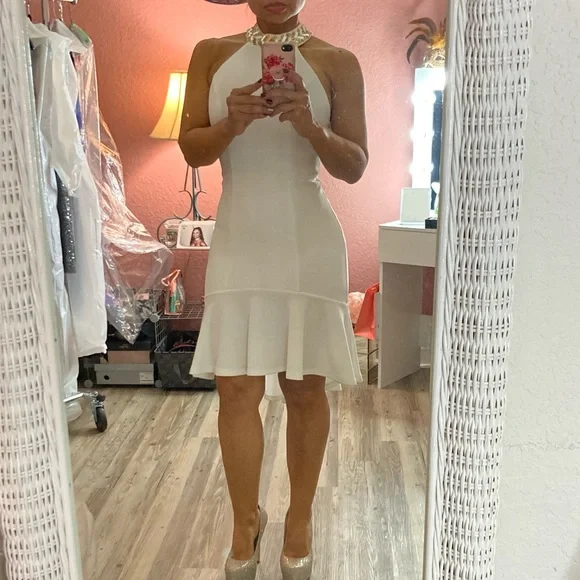 Bebe Dresses | Beautiful Elegant White Dress | Color: White | Size: S | Rosyrod2013's Closet